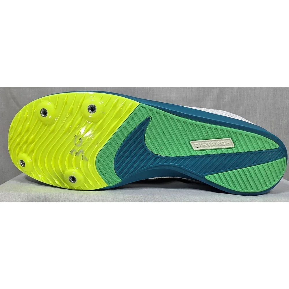 Nike Zoom‎ Rival Distance Track Spikes White Black Teal Mens 10 FZ9653-102